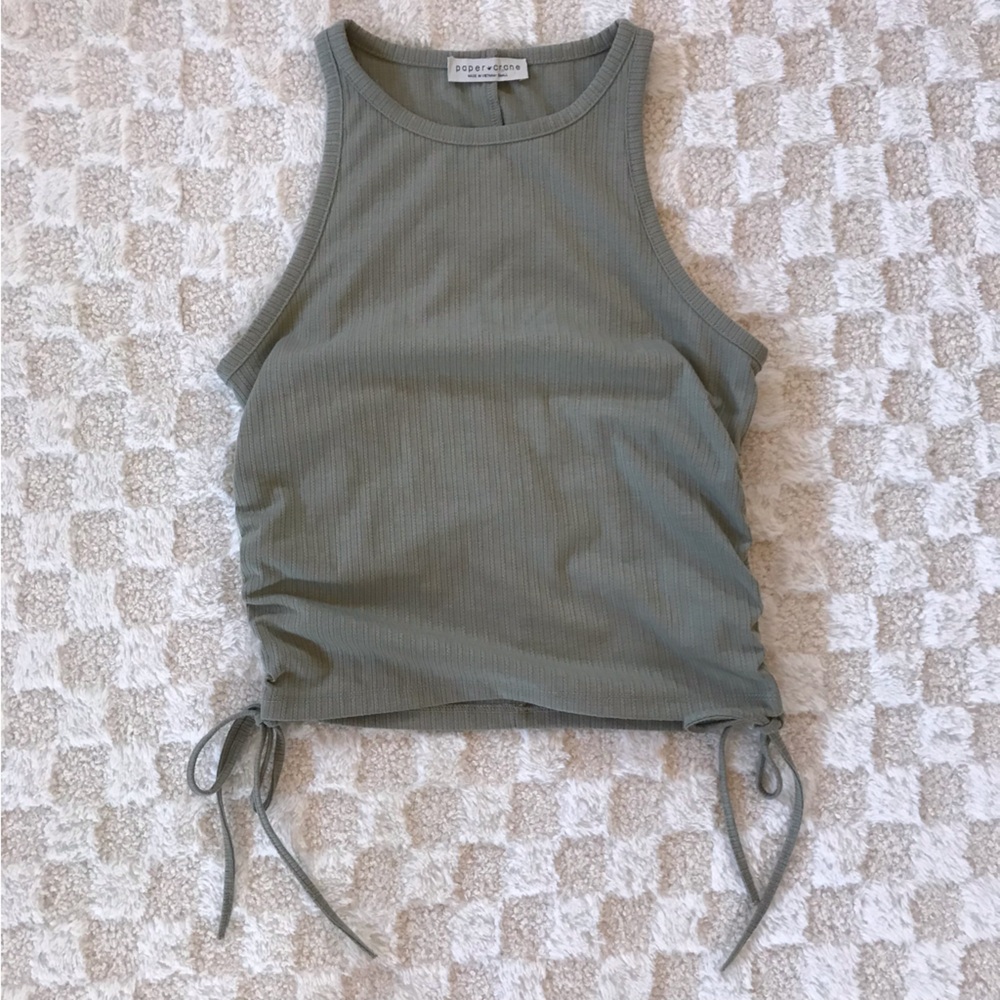 Paper Crane Light Green Tank Top